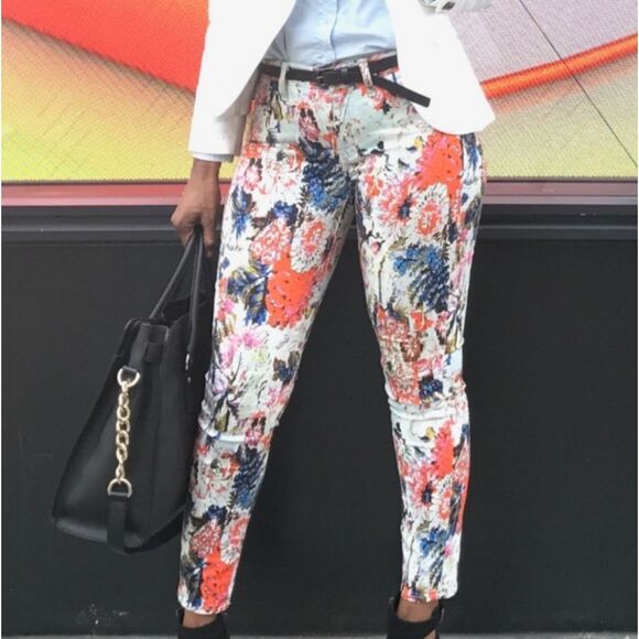 7 For All Mankind The Ankle Skinny Jeans in Floral Haze Size 28 - Picture 11 of 12